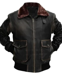 A2 Fur Distressed Black Jacket