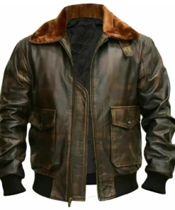 A2-Fur Distressed Brown Jacket