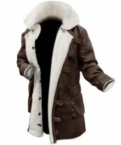 Brown Fur-Lined Leather Coat