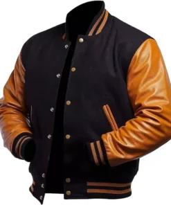 Black And Gold Letterman Jacket
