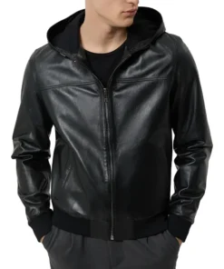 Black-Hooded-Bomber-Genuine-Leather-Jacket.webp