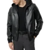 Black-Hooded-Bomber-Genuine-Leather-Jacket-Front.webp
