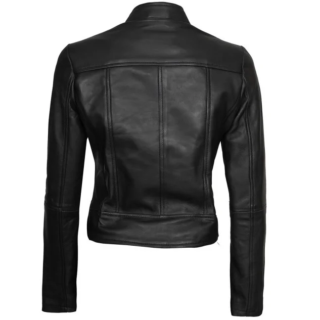 Black Leather Jacket For Women - Image 2