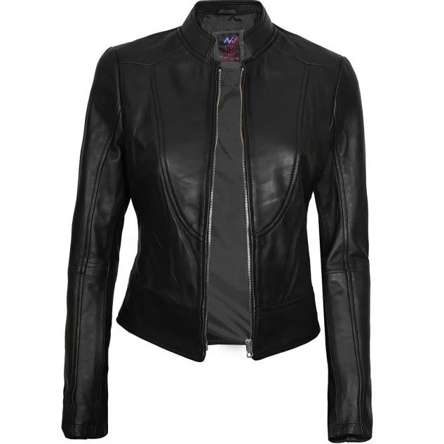 Black Leather Jacket For Women - Image 3