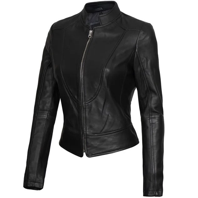 Black Leather Jacket For Women - Image 4
