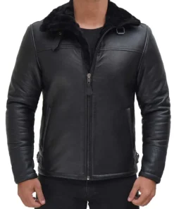 Black Mens Shearling Jacket