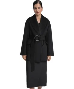 Black Wool Trench Coat For Women