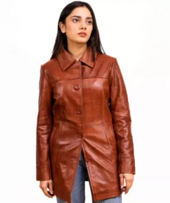 Brown Leather Coats Ladies