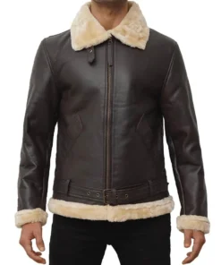 Brown Leather Jacket With Fur