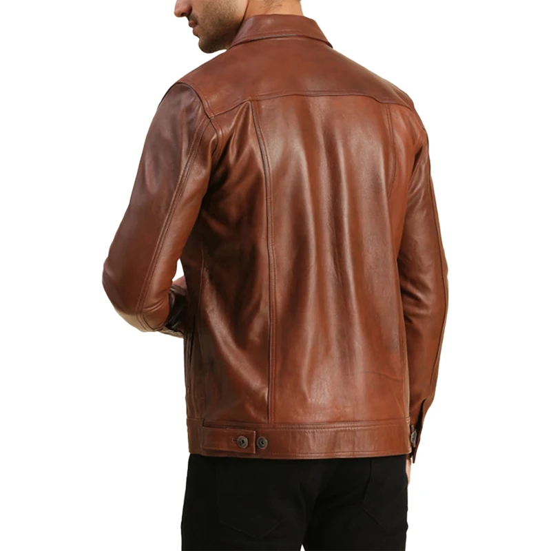 Brown Trucker Jacket For Mens - Image 2