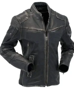 Cafe Racer Distressed Black Rider Jacket