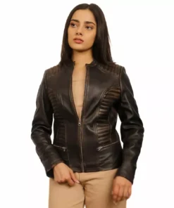 Dark Brown Leather Jacket Womens