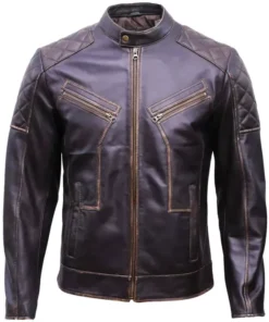 Men’s Brown Leather Distressed Jacket – Best Quality