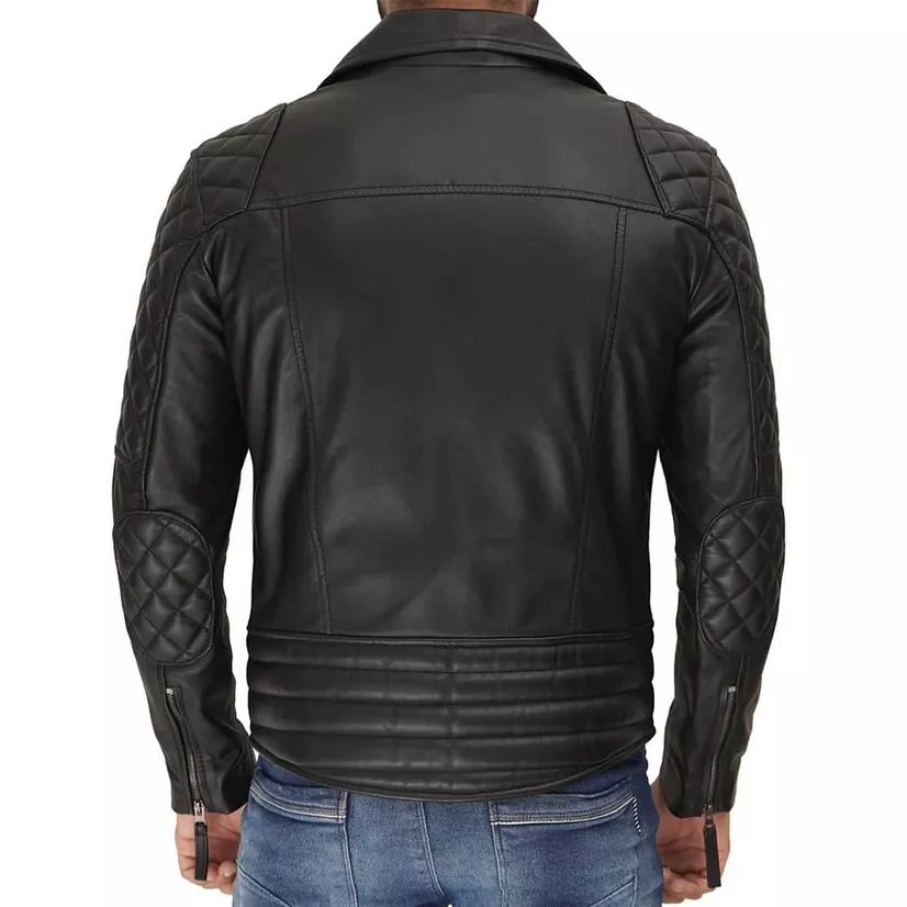 Leather Motorcycle Jacket Mens - Image 2