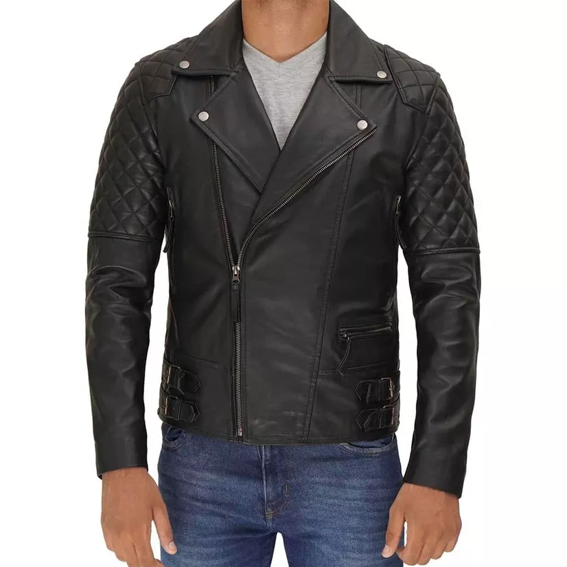 Leather Motorcycle Jacket Mens