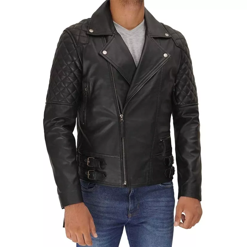 Leather Motorcycle Jacket Mens - Image 4
