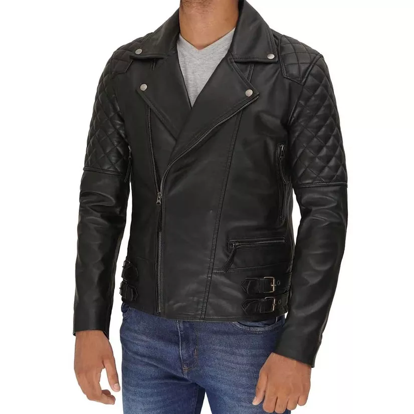 Leather Motorcycle Jacket Mens - Image 3