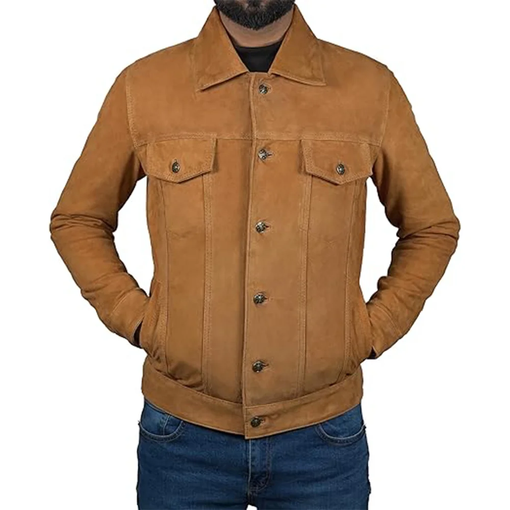 Logan Cowboy Trucker Suede Leather Jacket - Image 3