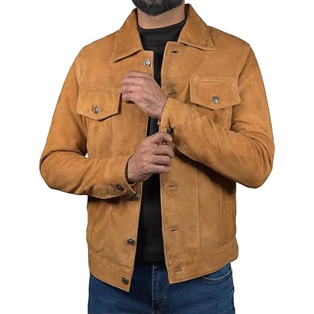 Logan Cowboy Trucker Suede Leather Jacket - Image 5