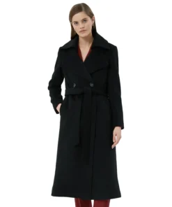 Long Double Breasted Wool Coat For Ladies