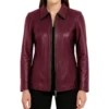 Marsha-Shirt-Collar-Zip-Up-Genuine-Leather-Marron-Jacket.webp