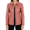 Marsha-Shirt-Collar-Zip-Up-Genuine-Leather-Pink-Jacket.webp