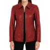 Marsha-Shirt-Collar-Zip-Up-Genuine-Leather-Red-Jacket.webp