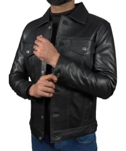 Mens-Black-Lambskin-Leather-Trucker-Jacket-Sleeves.webp