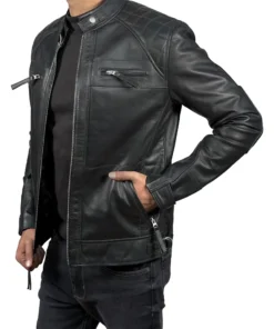 Mens-Black-Retro-Style-Zipped-Real-Leather-Biker-Jacket-Sleeves.webp