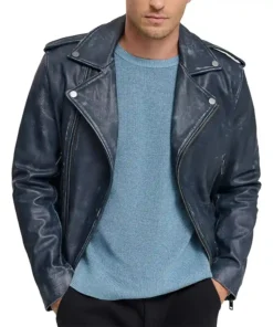 Mens-Blue-Distressed-Genuine-Leather-Biker-Jacket-front.webp