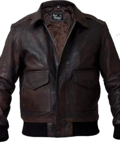 Men’s Brown A2 Aviator WWII Leather Bomber Jacket