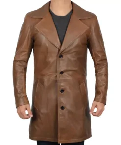 Men's Brown Leather Coat