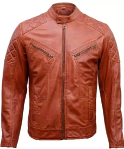 Mens Brown Quilted Jacket