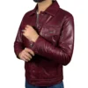 Mens-Maroon-Lambskin-Leather-Trucker-Jacket-Side.webp