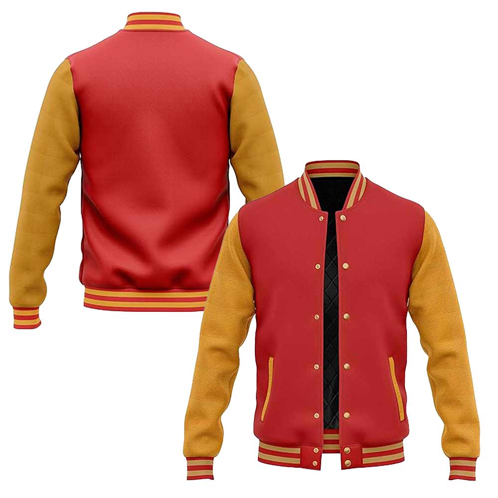 Red and Yellow Letterman Jacket - Image 3