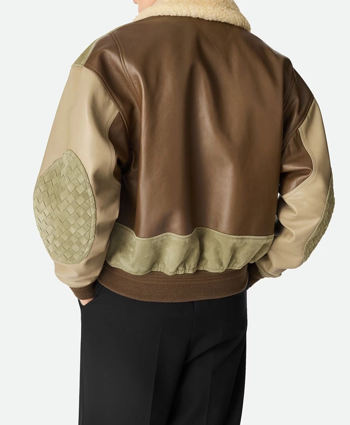 Men's Bomber Leather Jacket - Image 3