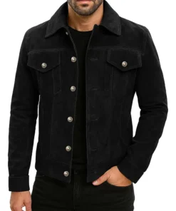 Men's Suede Leather Trucker Jacket