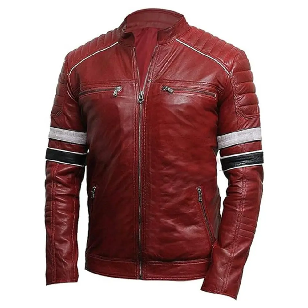 Retro Style Cafe Racer Genuine Leather Jacket