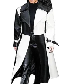Two Tone Leather Trench Coat