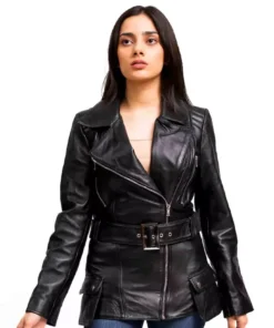 Vintage Black Leather Coat