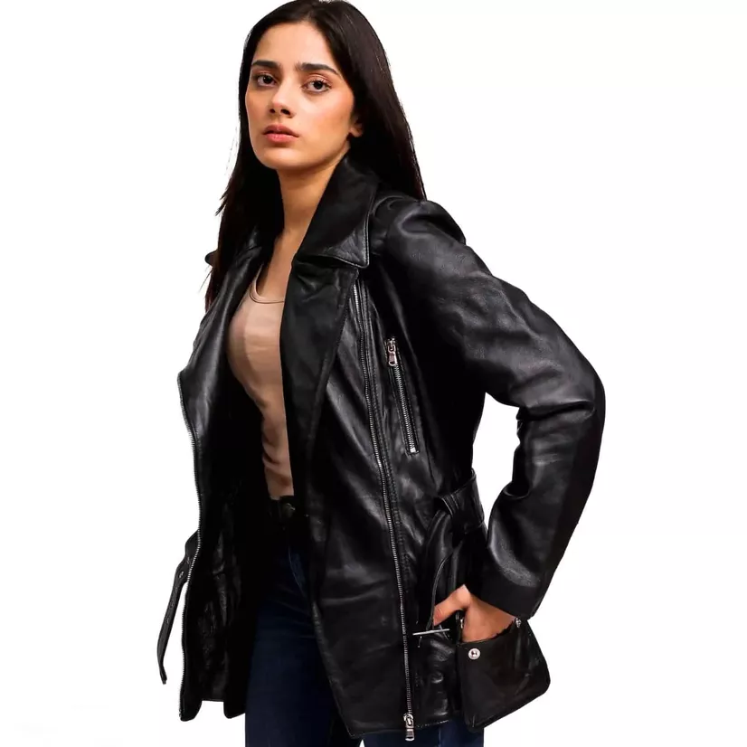 Vintage Black Leather Coat - Image 6