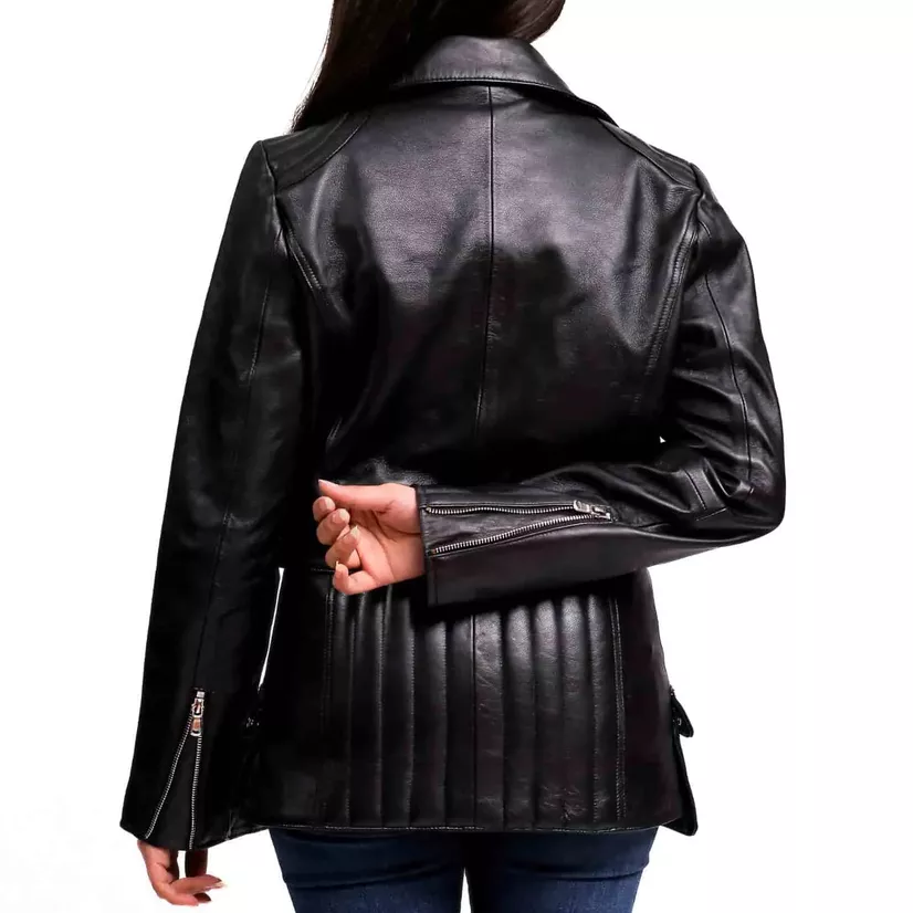 Vintage Black Leather Coat - Image 4