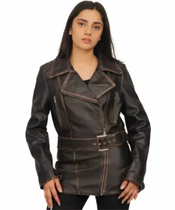 Vintage Brown Leather Coat