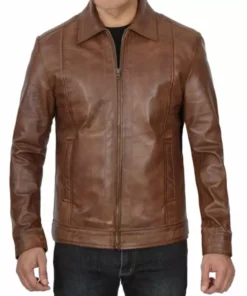 Vintage Coffee Brown Leather Jacket