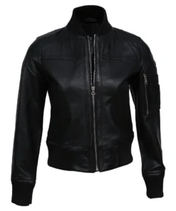 Womens Black Bomber Jacket