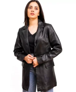 Black Leather Coat Womens