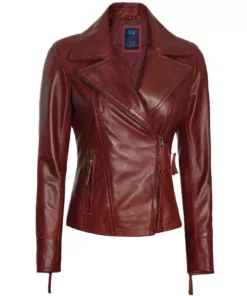 Burgundy Leather Jacket Womens