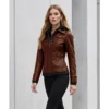 Womens-Brown-Bomber-Leather-Removable-Hooded-Jacket.webp