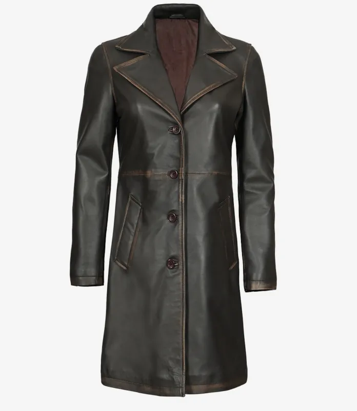 Womens-Distressed-Brown-Length-Real-Leather-Coat-front-look.webp