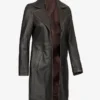 Womens-Distressed-Brown-Length-Real-Leather-Coat-side-pose.webp